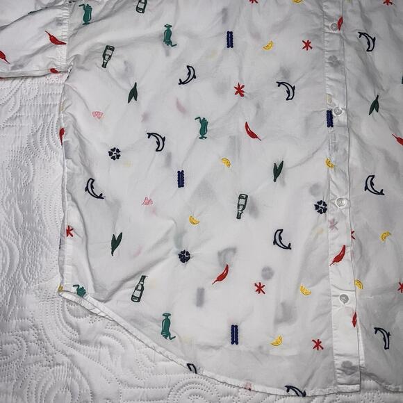 Madewell Courier Shirt Women Size XL White Summer Friday Embroidered Button Back - Picture 11 of 15